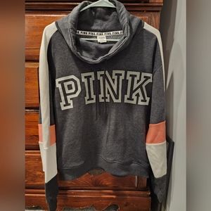 Victorias Secret PINK Mock Neck Pullover Sweatshirt with PINK Logo Size Medium